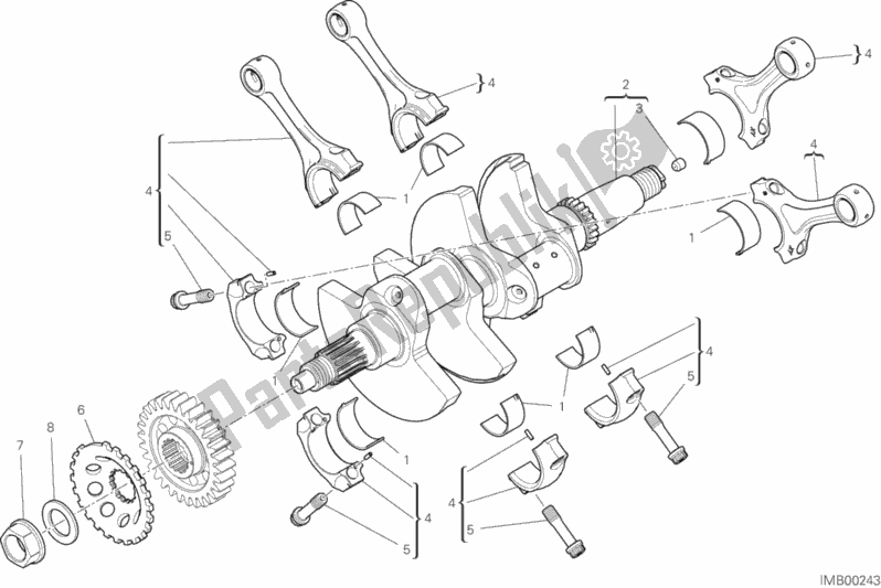 Tutte le parti per il Bielle del Ducati Superbike Panigale V4 1100 2018